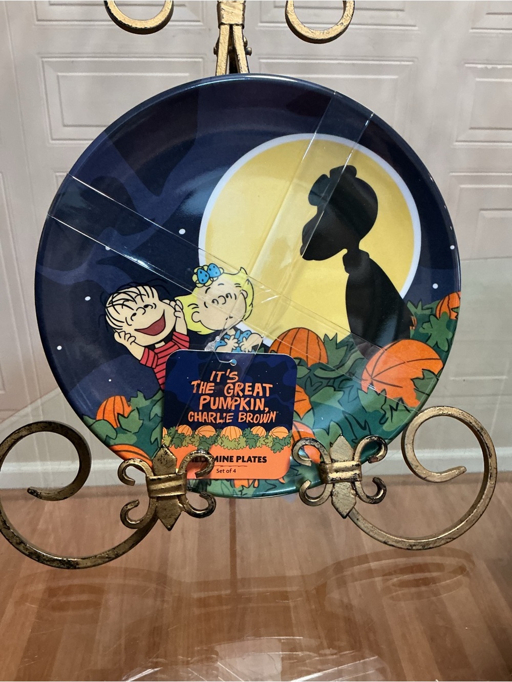Peanuts Great Pumpkin Halloween Melamine Plates Set Of 4 6 Inch Brand New.